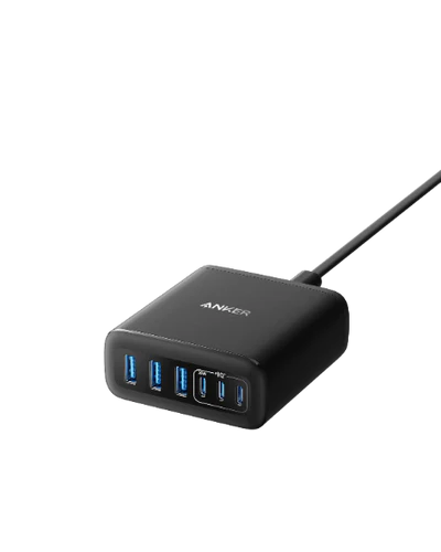 Anker Charger (112W, 6 Ports, GaN) -Black
